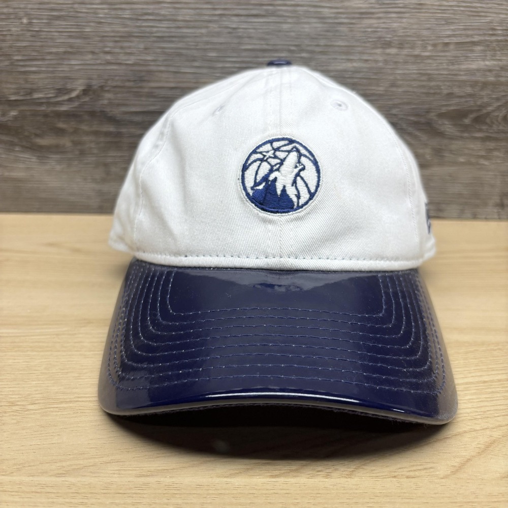 Minnesota Timberwolves Hat Cap Strap Back Mens One Size White Blue NBA New Era